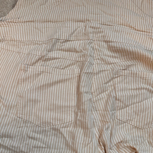 Plus Size 2X Torrid Beige Linen Striped Overall - Picture 8 of 11